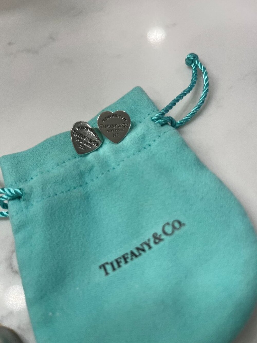 Please Return to Tiffany Heart Stud Earrings LARGE-set of two